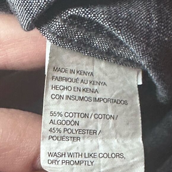 Van Heusen Mens Underground Blue Never Tuck Slim Fit Button-Down Shirt Size L - Picture 6 of 9